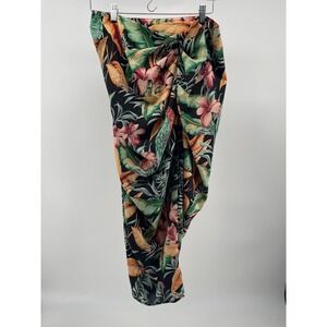 SHEIN Curve Womens 0XL Tropical Floral Wrap Skirt Sarong Beach Summer